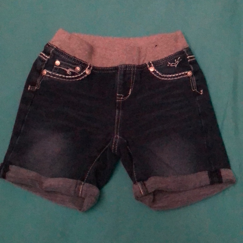 Little girls cute shorts dark jean color